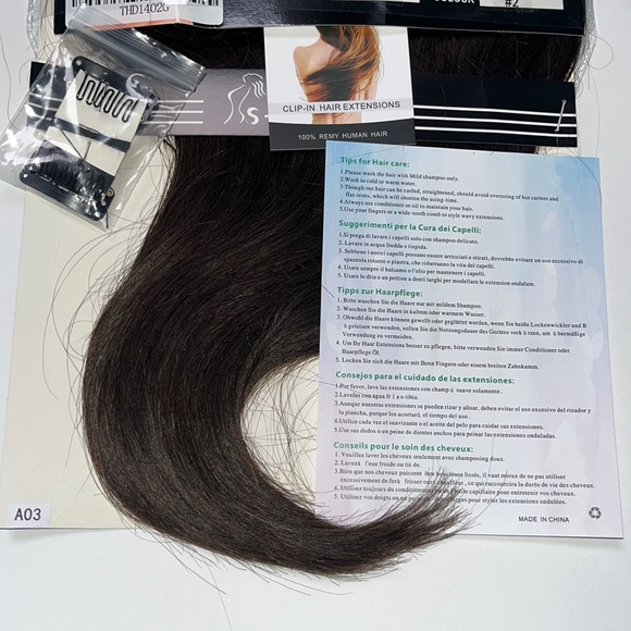 S-noilite Clip-In 100% Real Remy Human Hair Extensions One Piece Weft Clip Brown - Picture 9 of 10